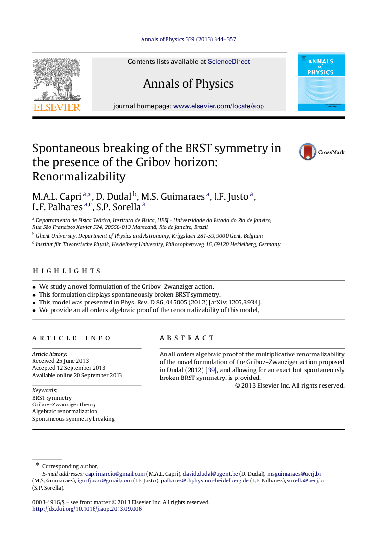 Spontaneous breaking of the BRST symmetry in the presence of the Gribov horizon: Renormalizability