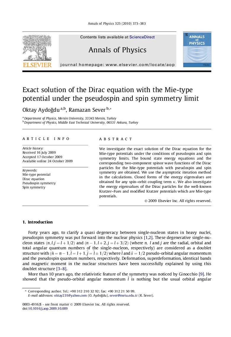 Exact solution of the Dirac equation with the Mie-type potential under the pseudospin and spin symmetry limit