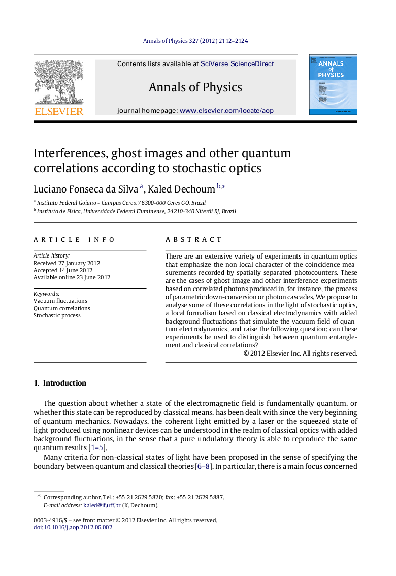 Interferences, ghost images and other quantum correlations according to stochastic optics