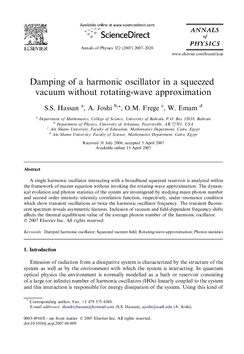 Damping of a harmonic oscillator in a squeezed vacuum without rotating-wave approximation