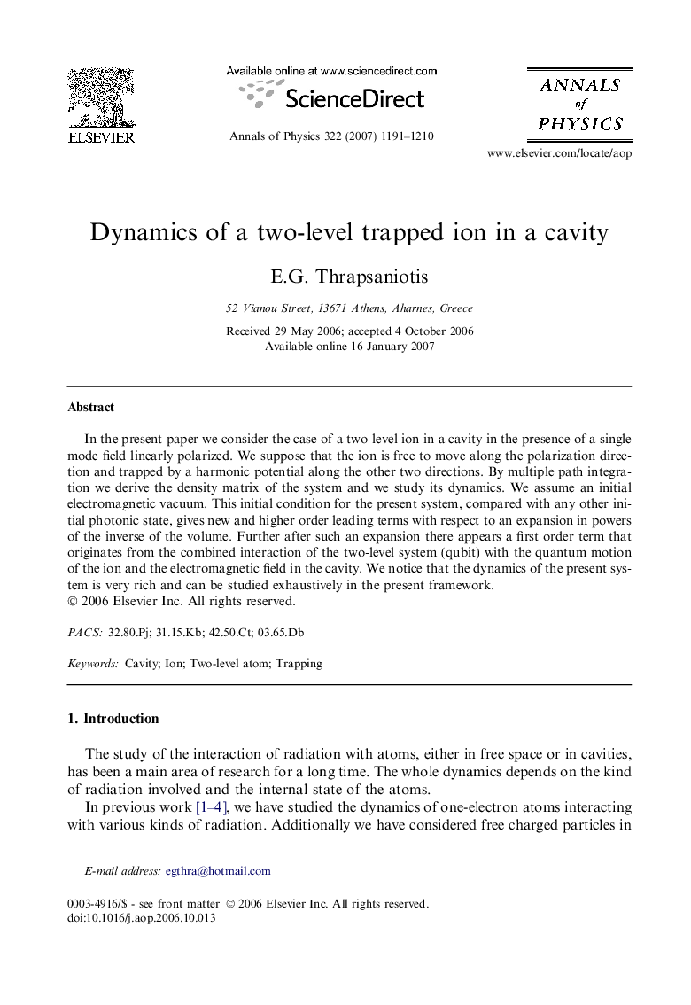 Dynamics of a two-level trapped ion in a cavity