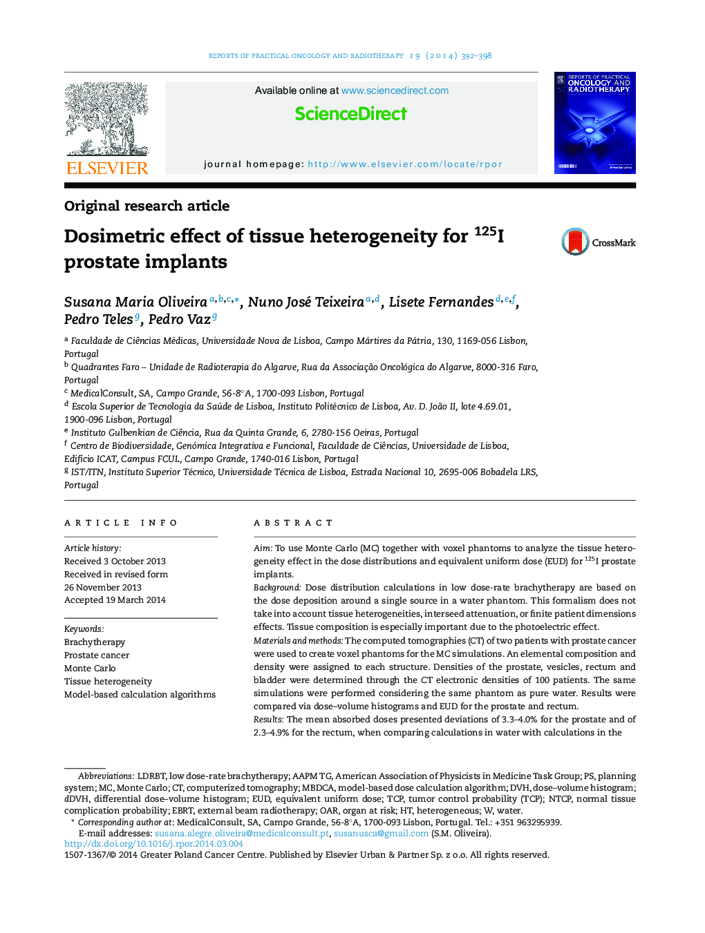 Dosimetric effect of tissue heterogeneity for 125I prostate implants