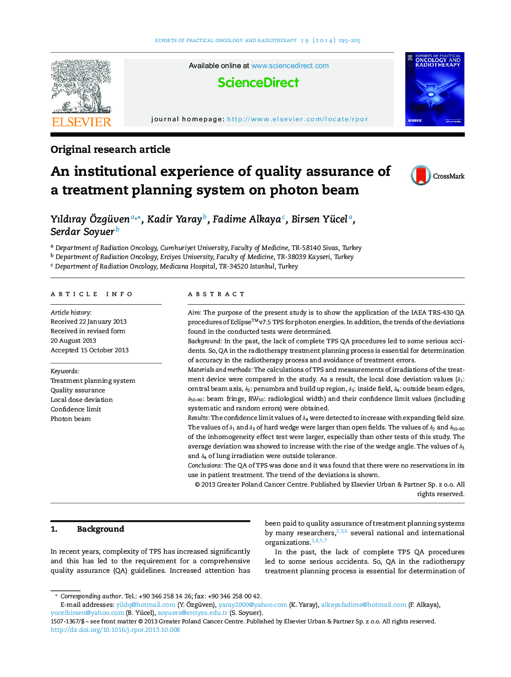 An institutional experience of quality assurance of a treatment planning system on photon beam