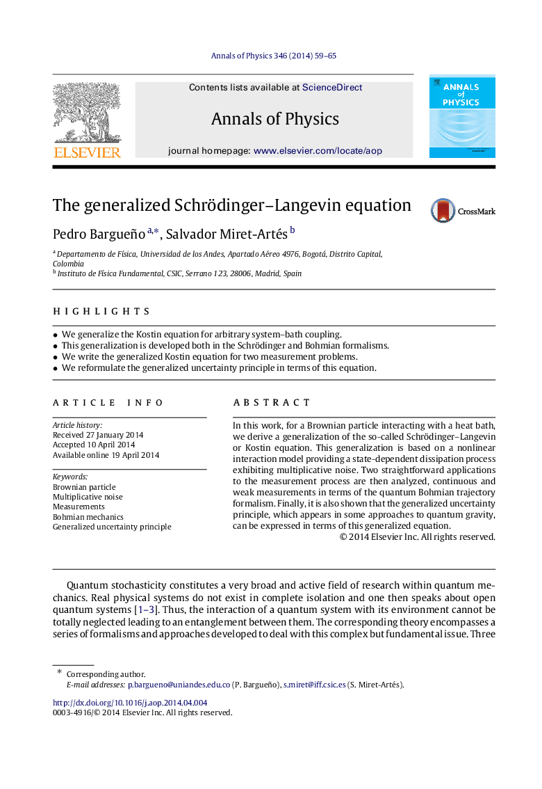 The generalized Schrödinger–Langevin equation