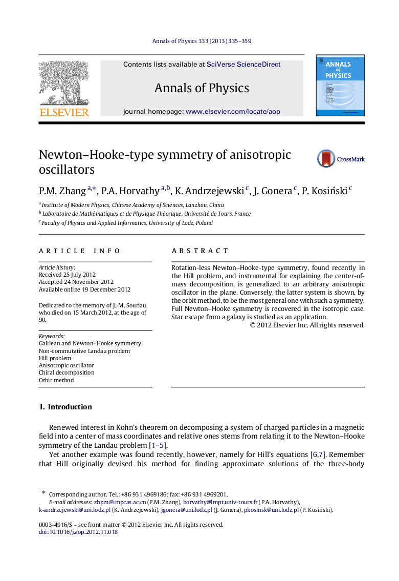 Newton–Hooke-type symmetry of anisotropic oscillators