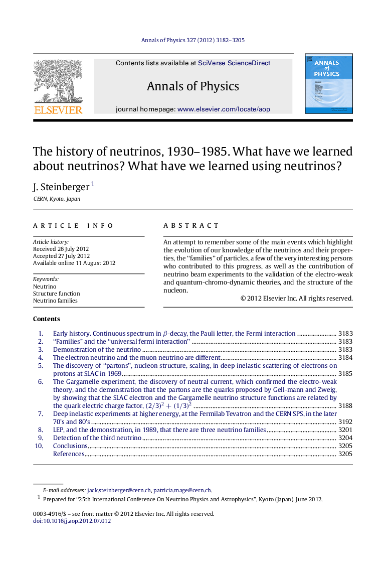 The history of neutrinos, 1930-1985. What have we learned about neutrinos? What have we learned using neutrinos?