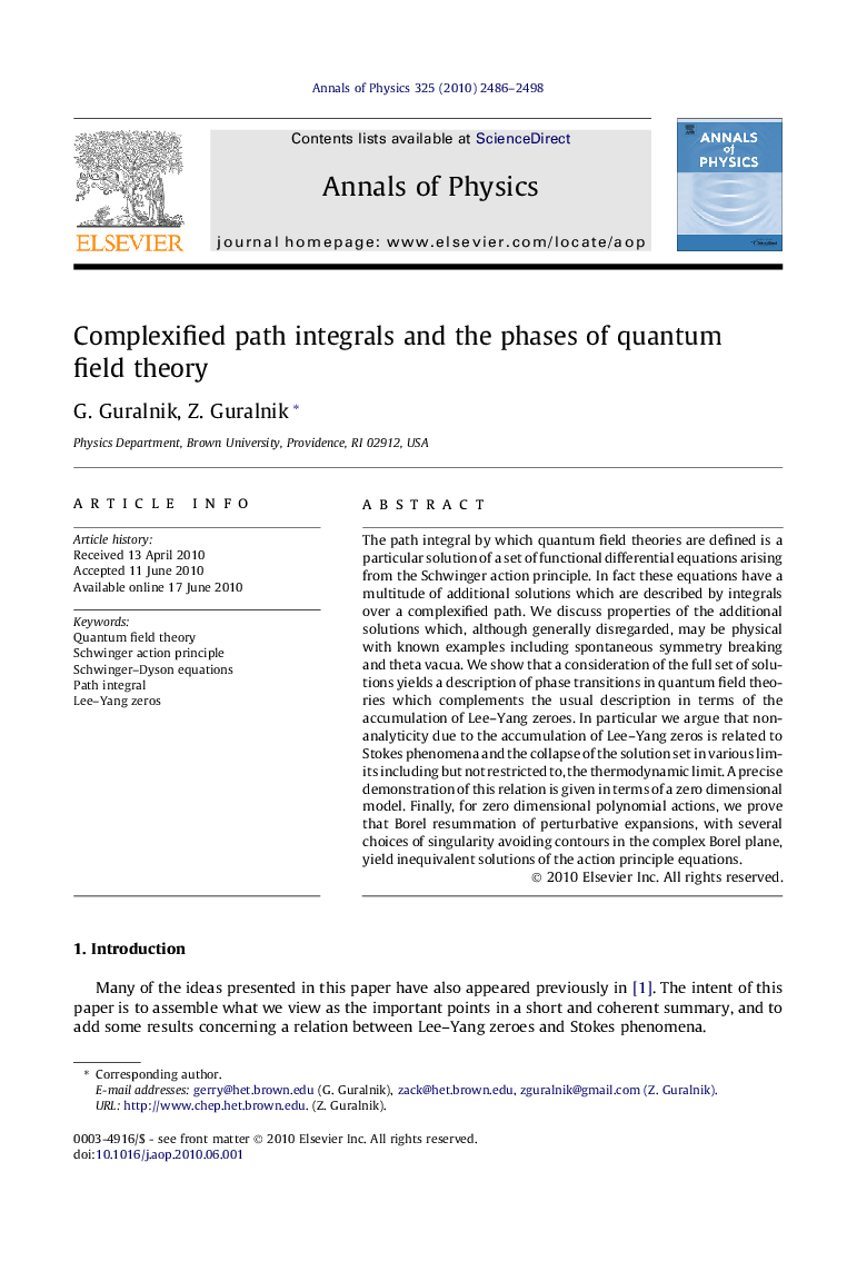 Complexified path integrals and the phases of quantum field theory