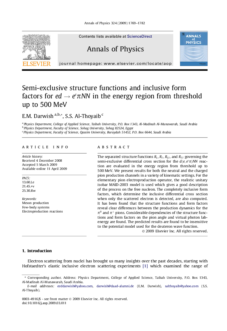 Semi-exclusive structure functions and inclusive form factors for edâeâ²ÏNN in the energy region from threshold up to 500Â MeV