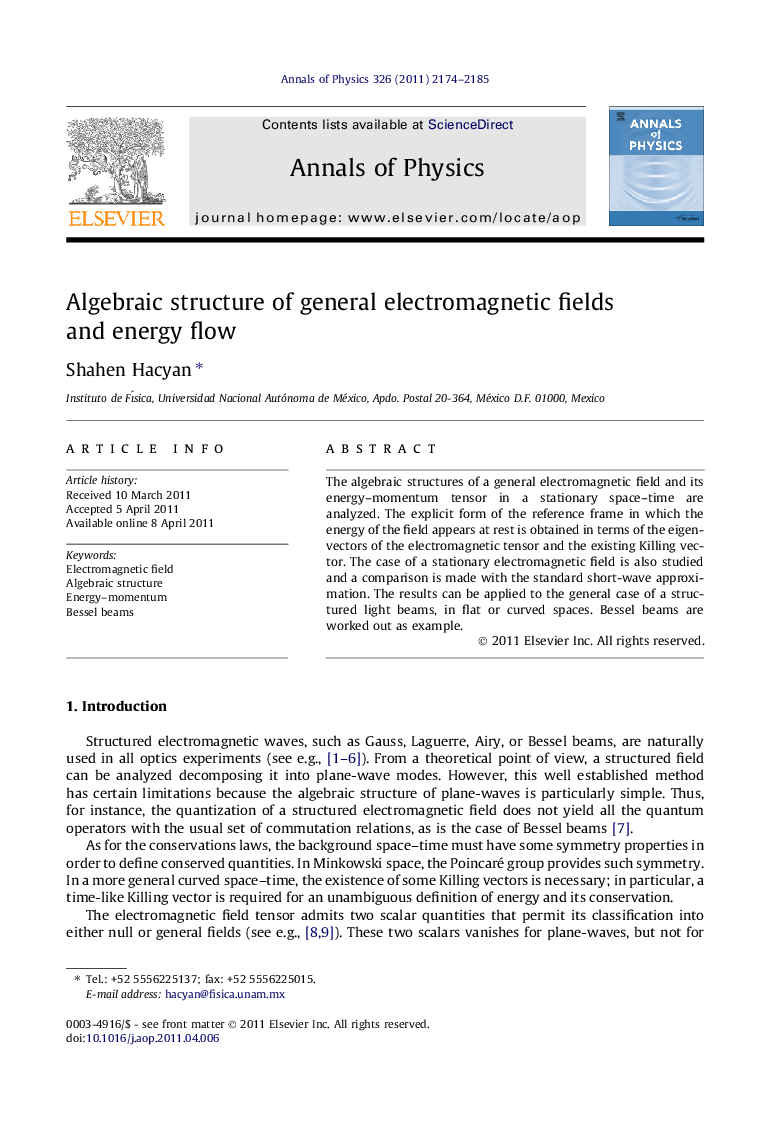 Algebraic structure of general electromagnetic fields and energy flow