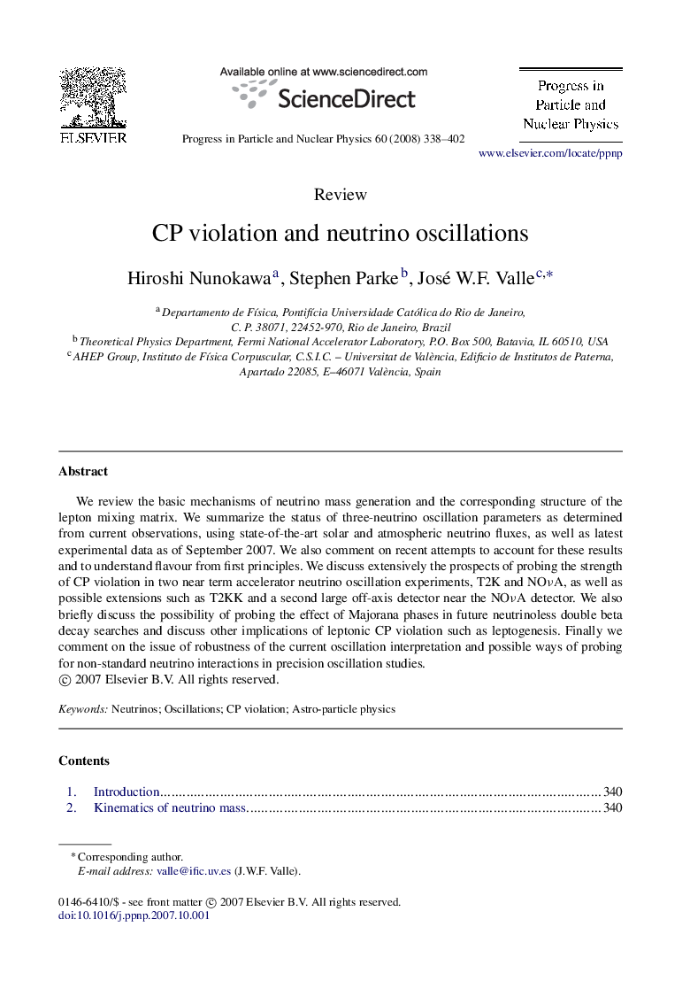 CP violation and neutrino oscillations