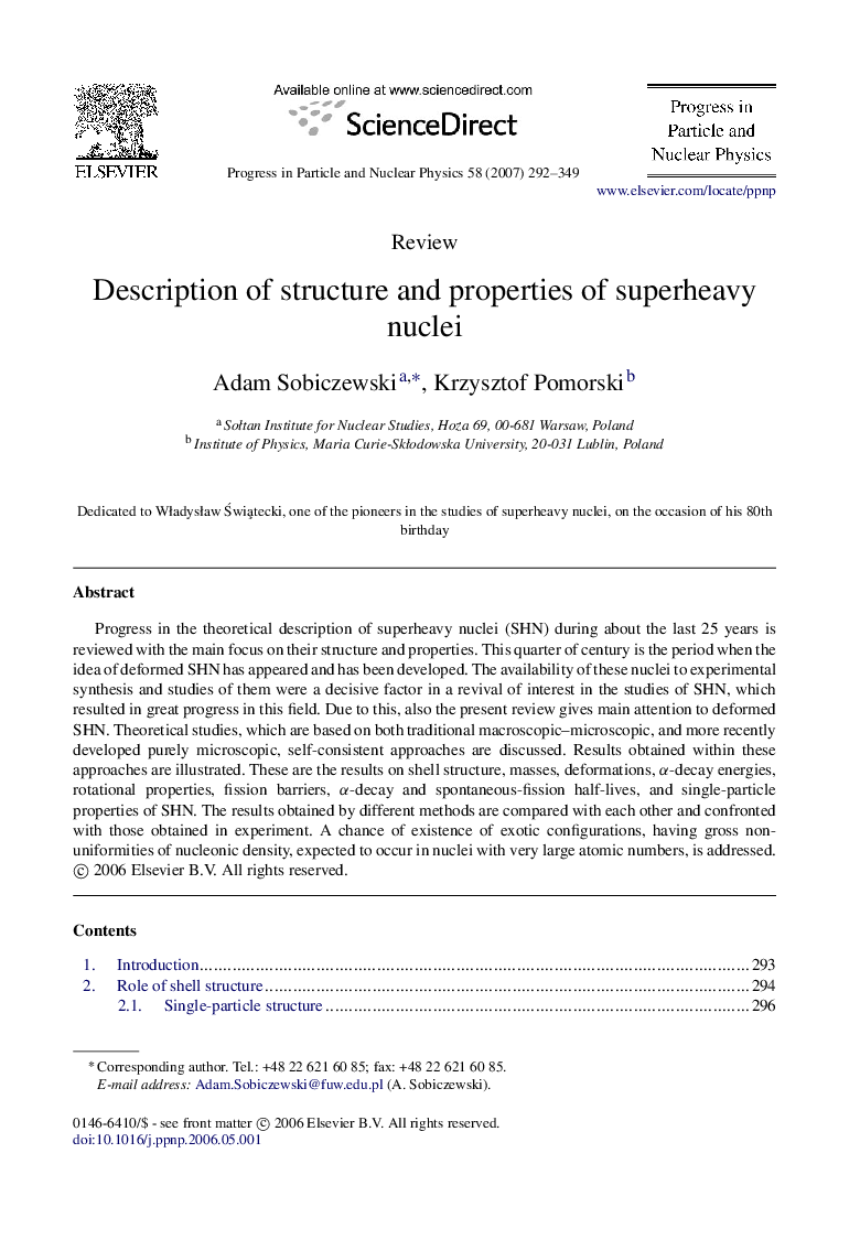 Description of structure and properties of superheavy nuclei