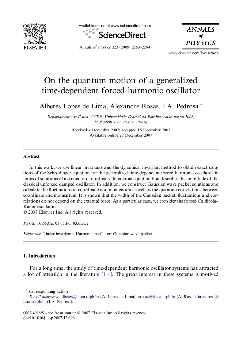 On the quantum motion of a generalized time-dependent forced harmonic oscillator