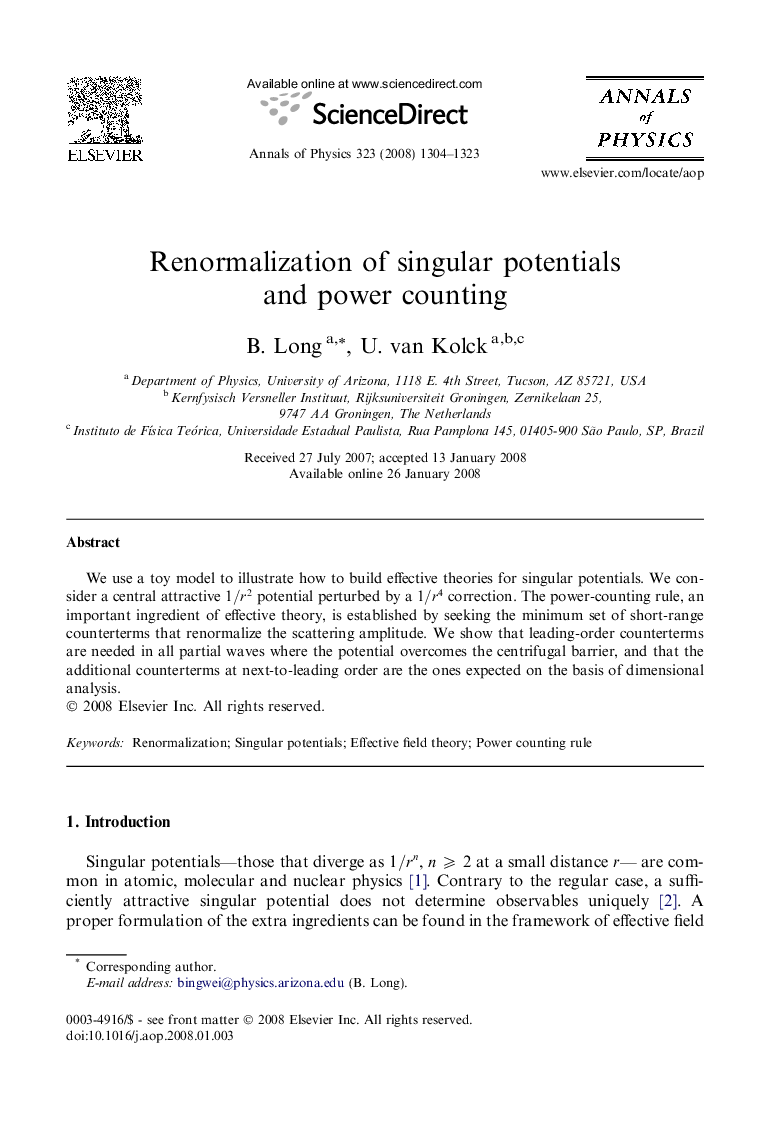 Renormalization of singular potentials and power counting