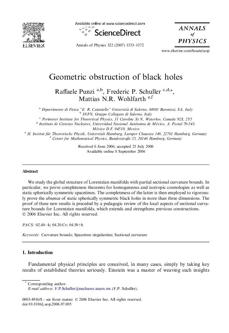عکس صفحه اول مقاله: Geometric obstruction of black holes Geometric obstruction of black holes