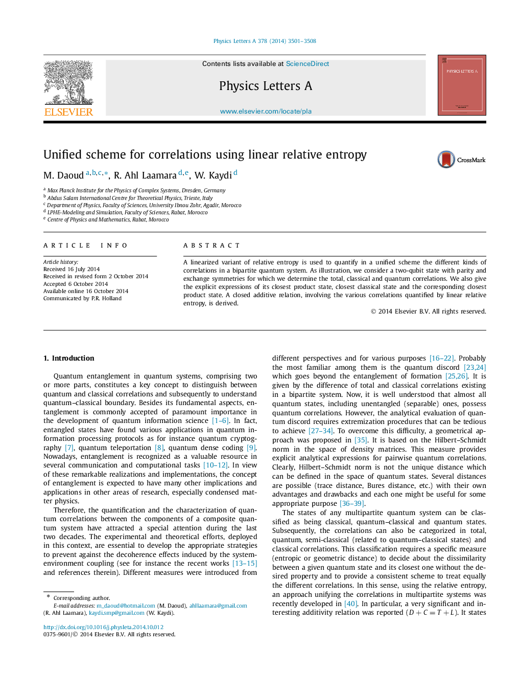 Unified scheme for correlations using linear relative entropy