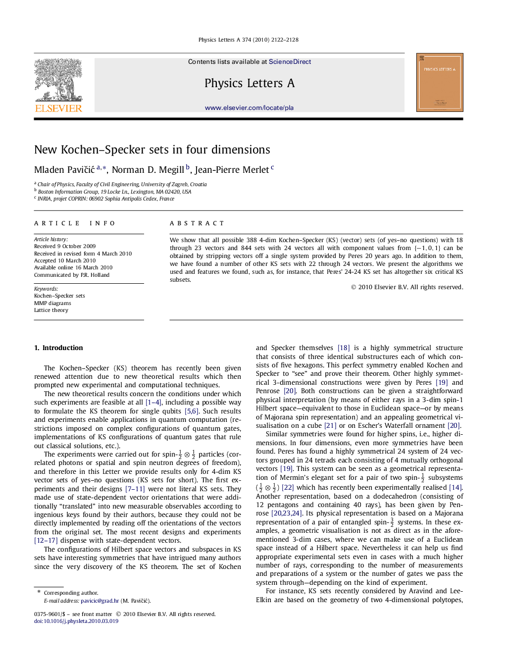 New Kochen–Specker sets in four dimensions