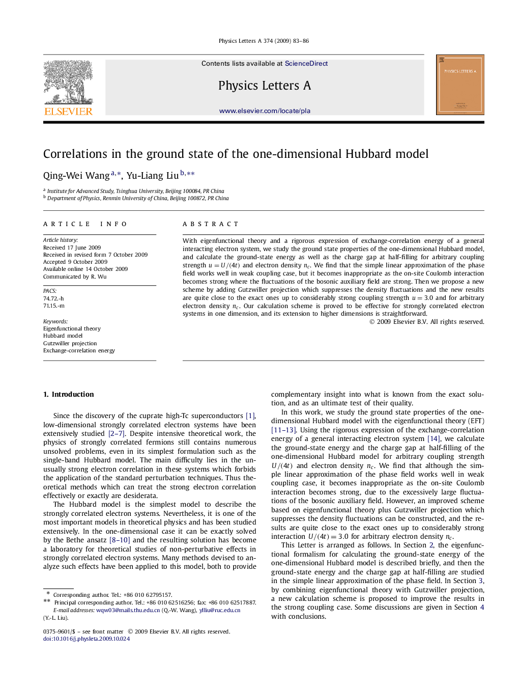 Correlations in the ground state of the one-dimensional Hubbard model