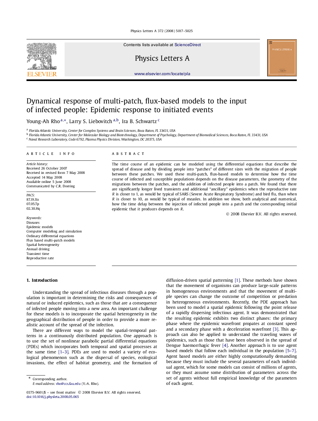 Dynamical response of multi-patch, flux-based models to the input of infected people: Epidemic response to initiated events