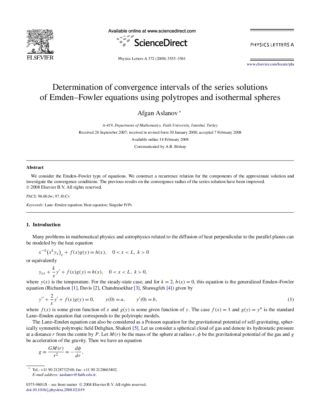 Determination of convergence intervals of the series solutions of Emden–Fowler equations using polytropes and isothermal spheres