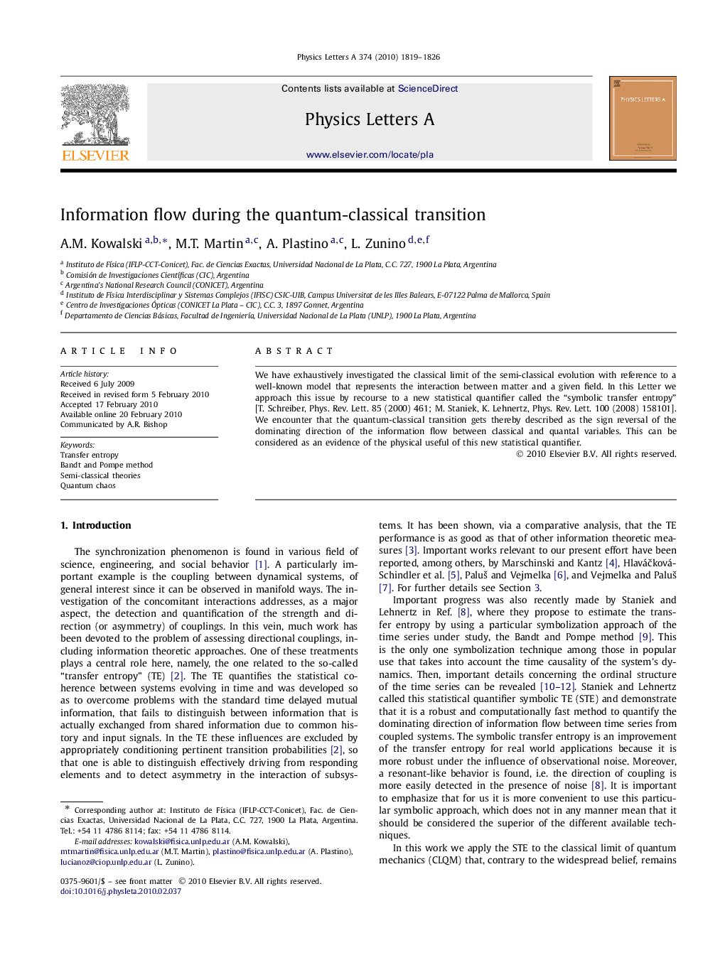 Information flow during the quantum-classical transition