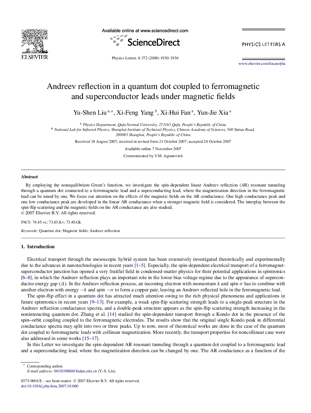 Andreev reflection in a quantum dot coupled to ferromagnetic and superconductor leads under magnetic fields