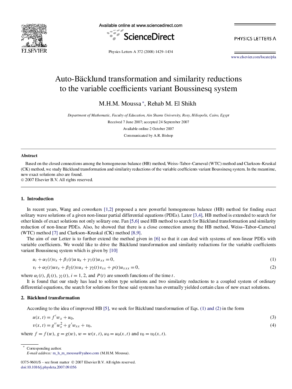 Auto-Bäcklund transformation and similarity reductions to the variable coefficients variant Boussinesq system