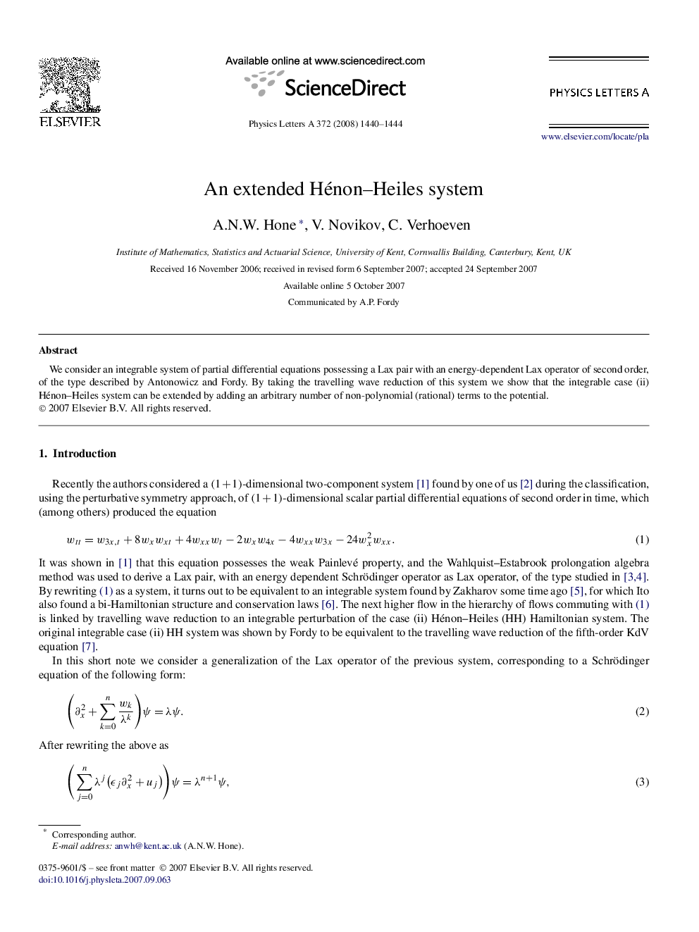 An extended Hénon-Heiles system