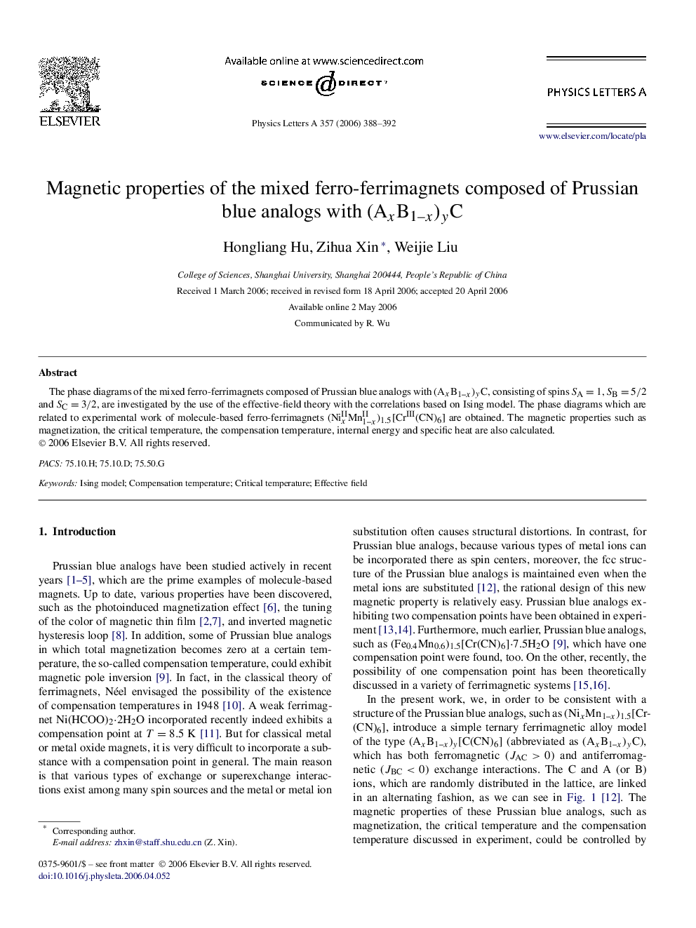 Magnetic properties of the mixed ferro-ferrimagnets composed of Prussian blue analogs with (AxB1-x)yC