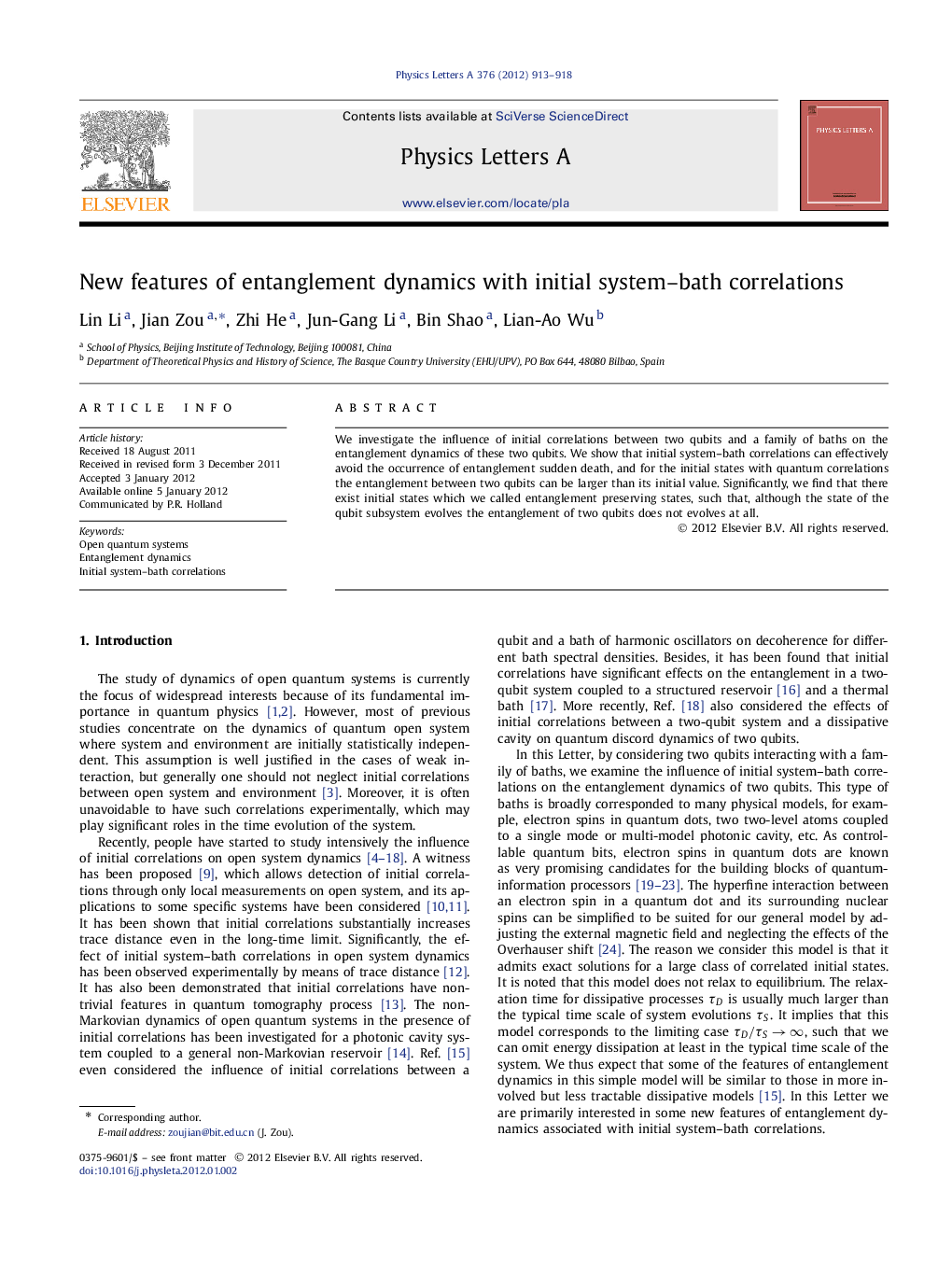 New features of entanglement dynamics with initial system–bath correlations