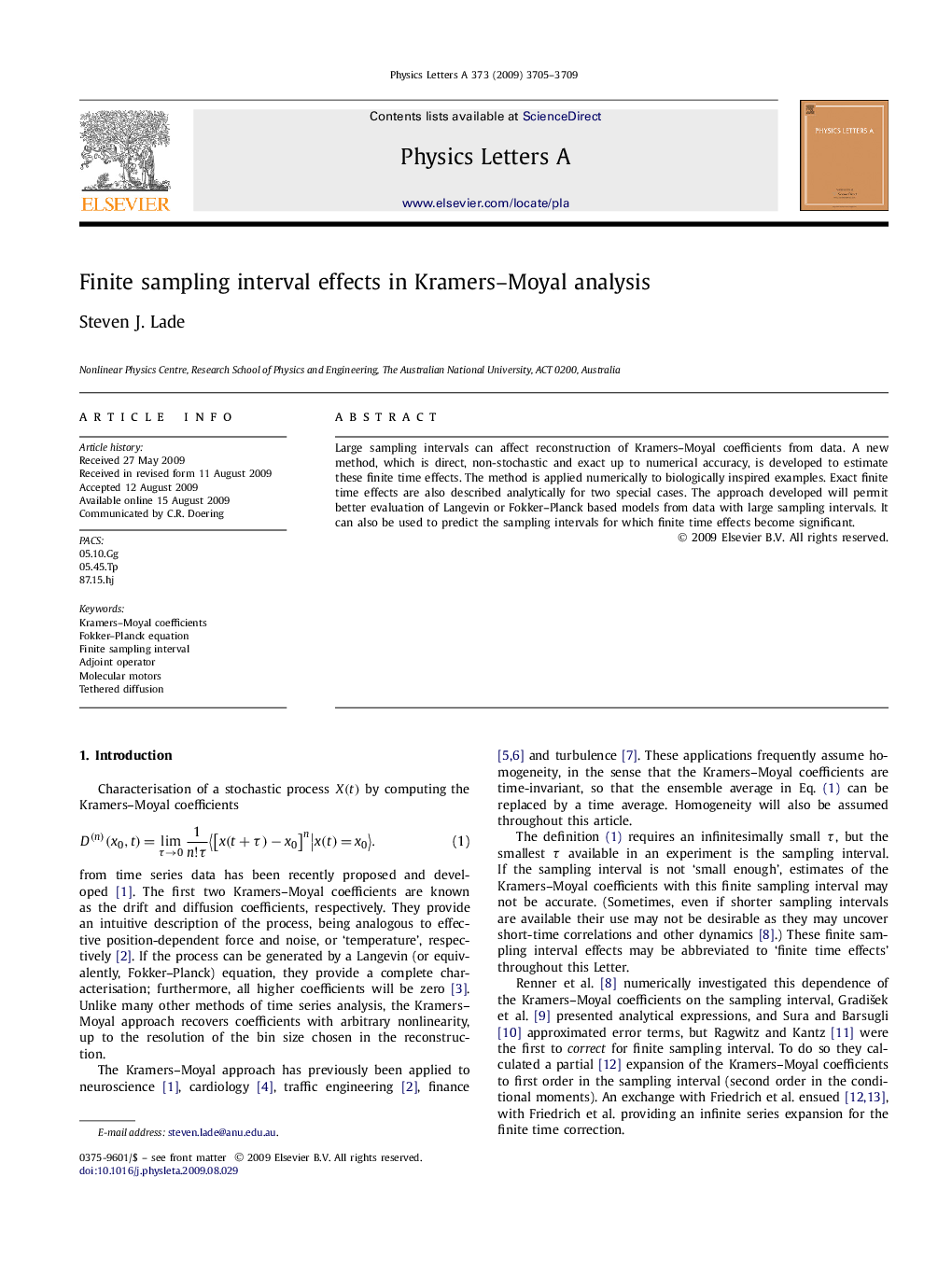 Finite sampling interval effects in Kramers–Moyal analysis