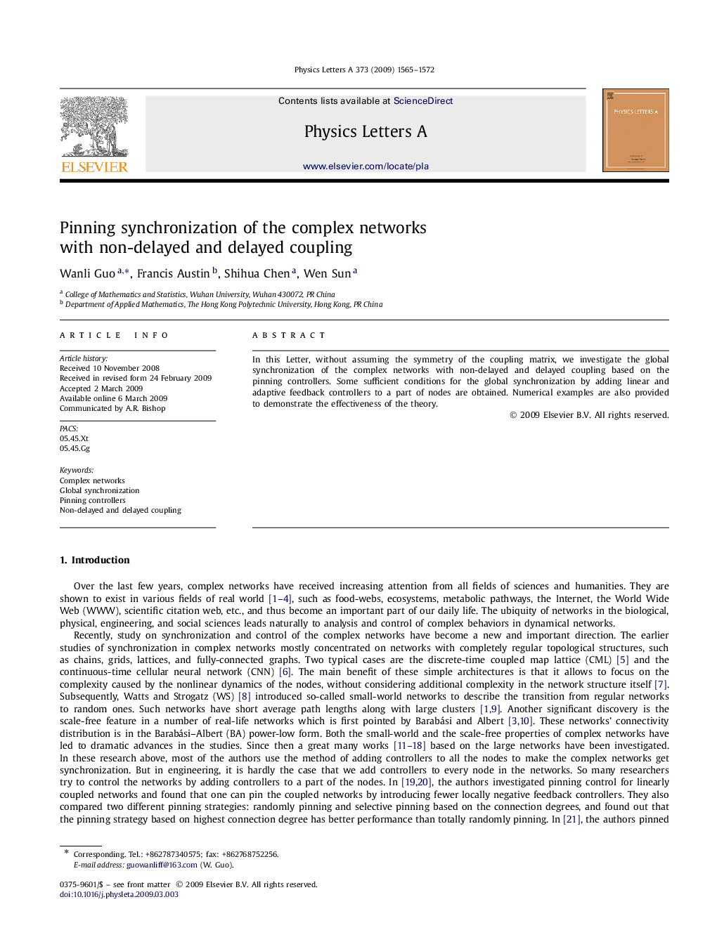 Pinning synchronization of the complex networks with non-delayed and delayed coupling