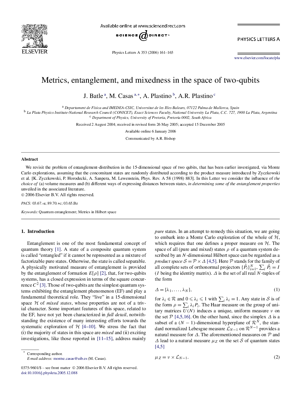 Metrics, entanglement, and mixedness in the space of two-qubits