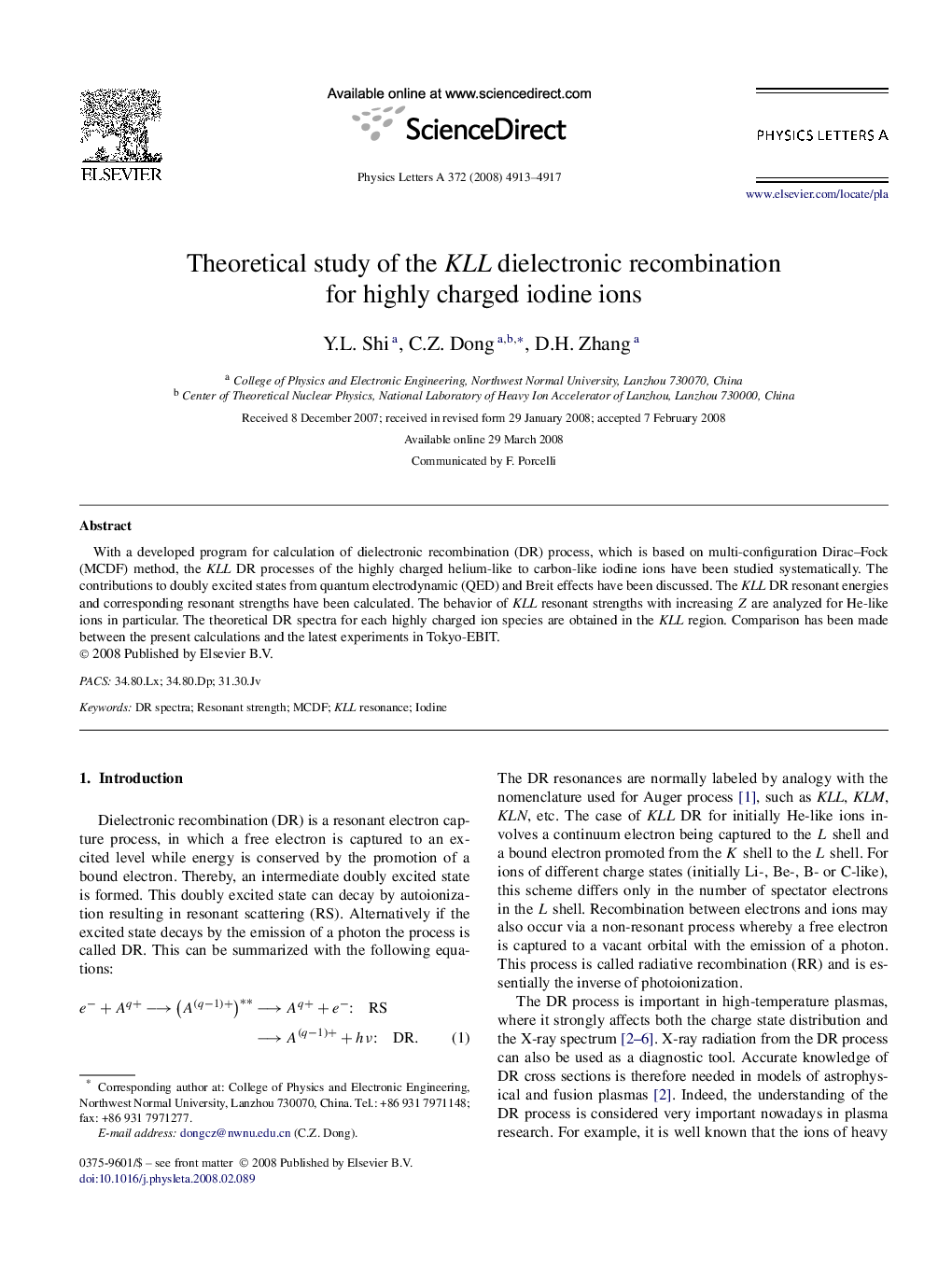 Theoretical study of the KLL dielectronic recombination for highly charged iodine ions