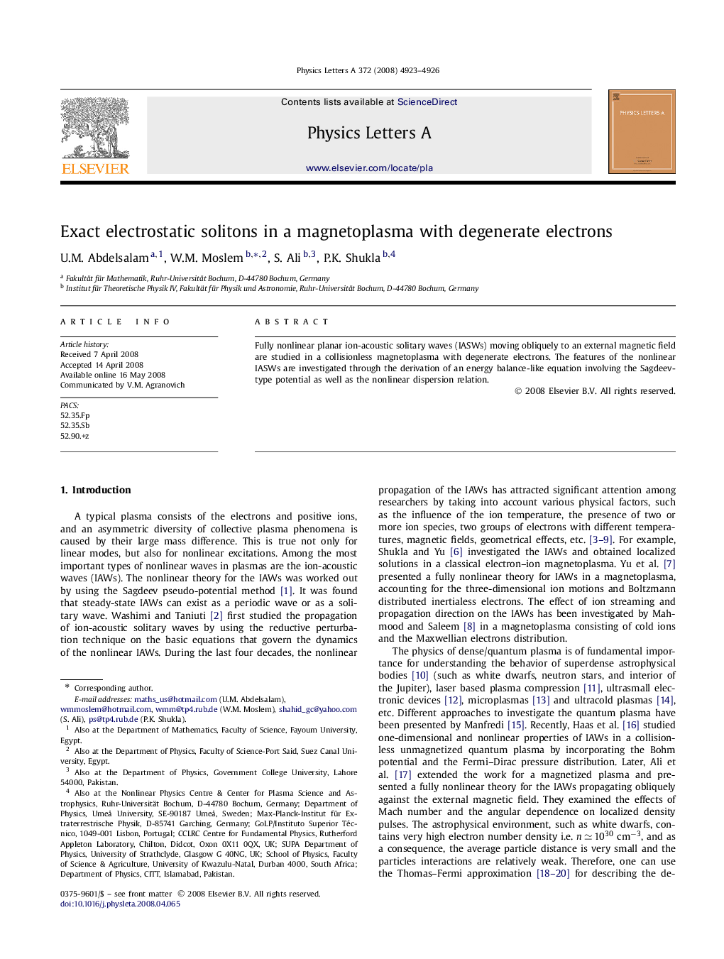 Exact electrostatic solitons in a magnetoplasma with degenerate electrons
