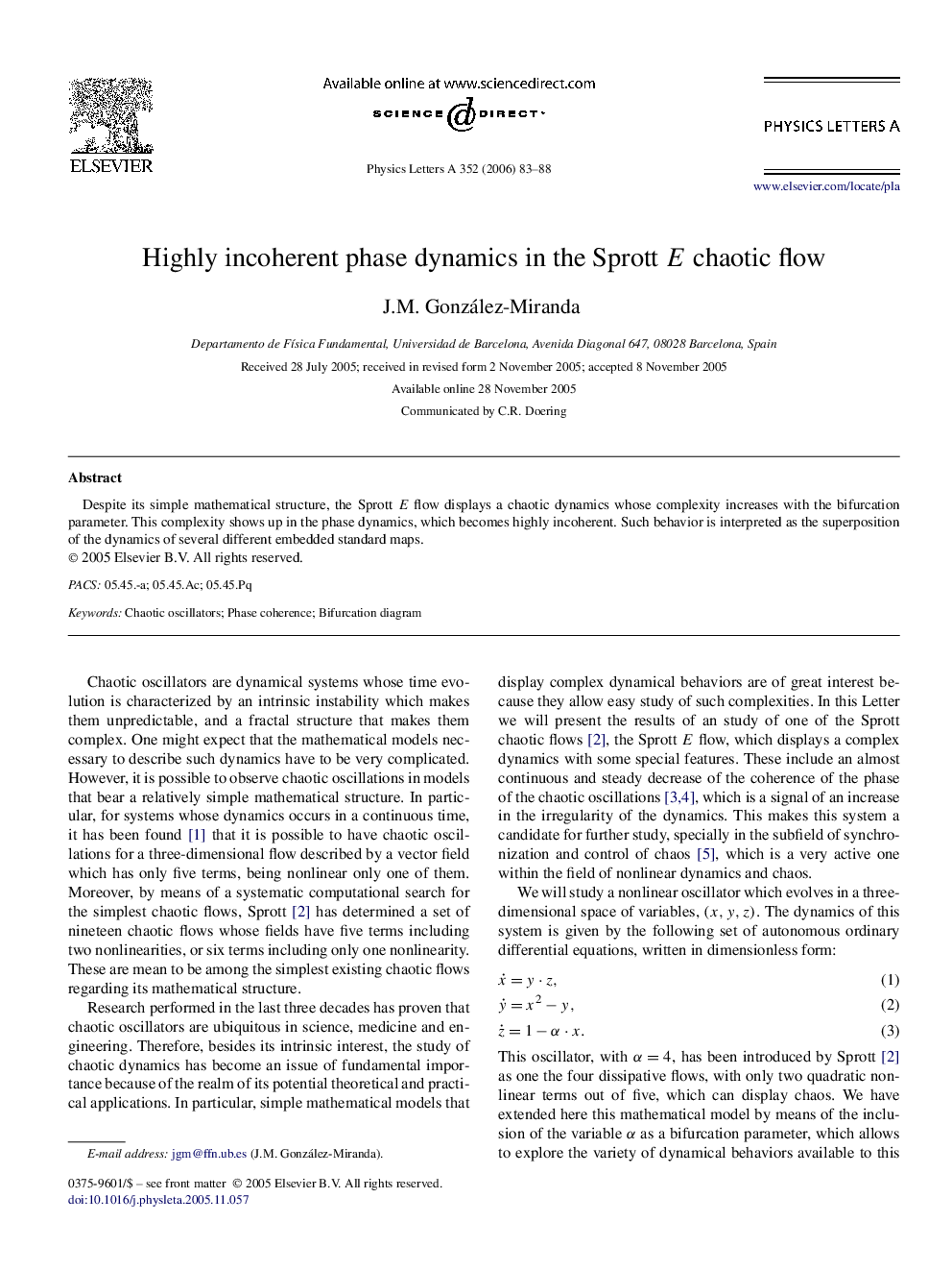 Highly incoherent phase dynamics in the Sprott E chaotic flow