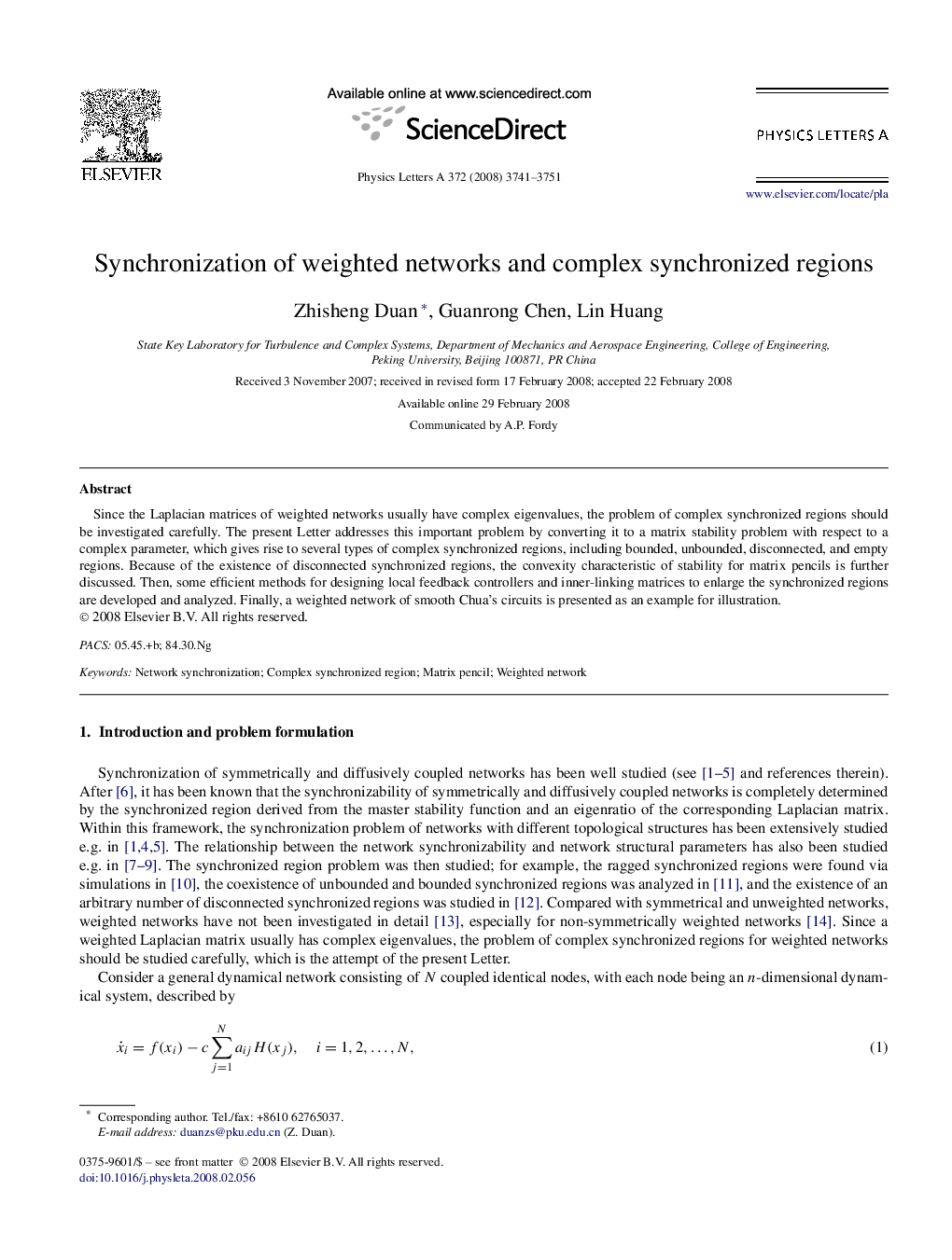 Synchronization of weighted networks and complex synchronized regions