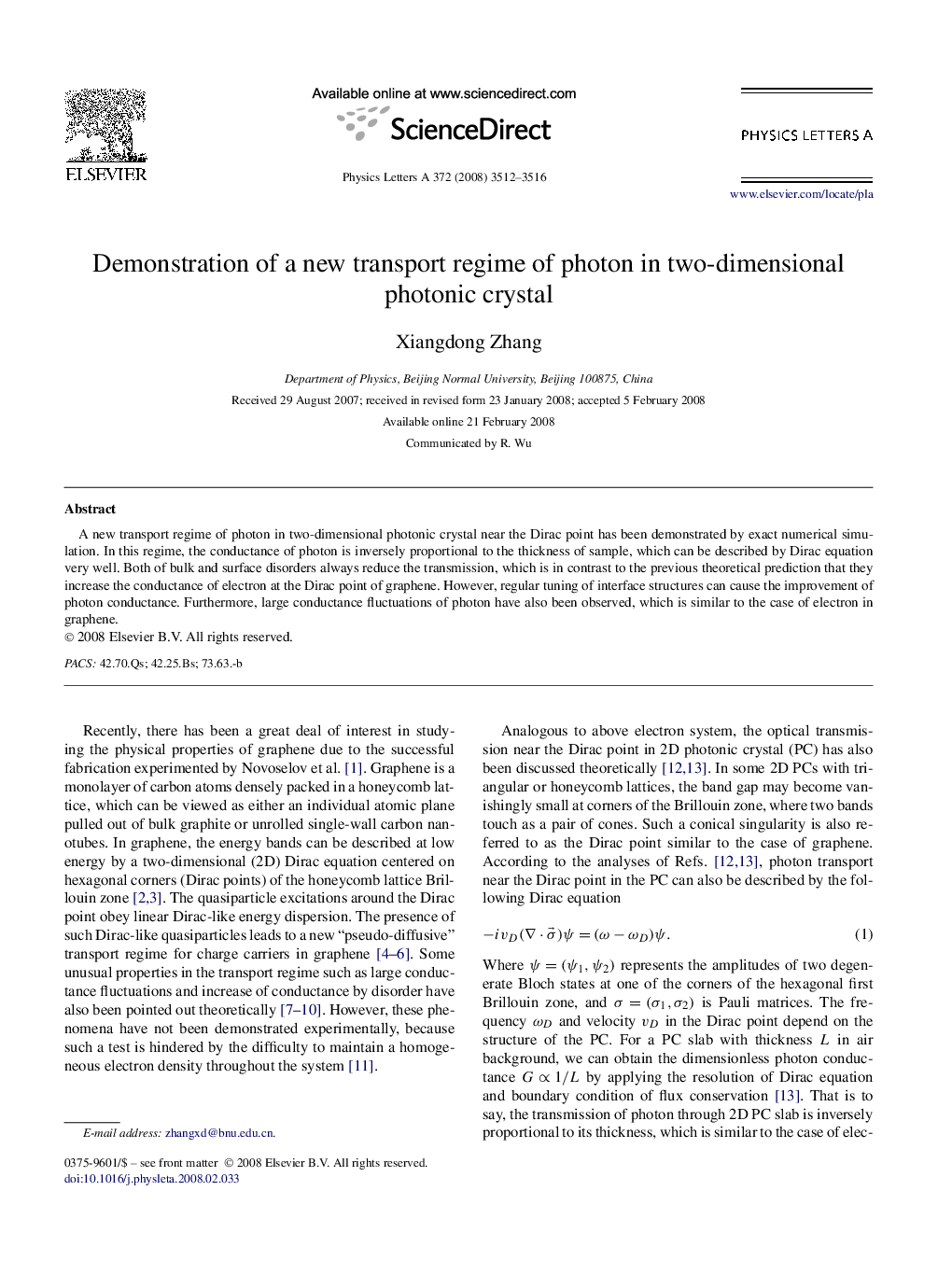 Demonstration of a new transport regime of photon in two-dimensional photonic crystal