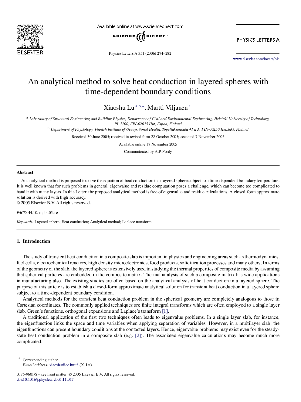 An analytical method to solve heat conduction in layered spheres with time-dependent boundary conditions