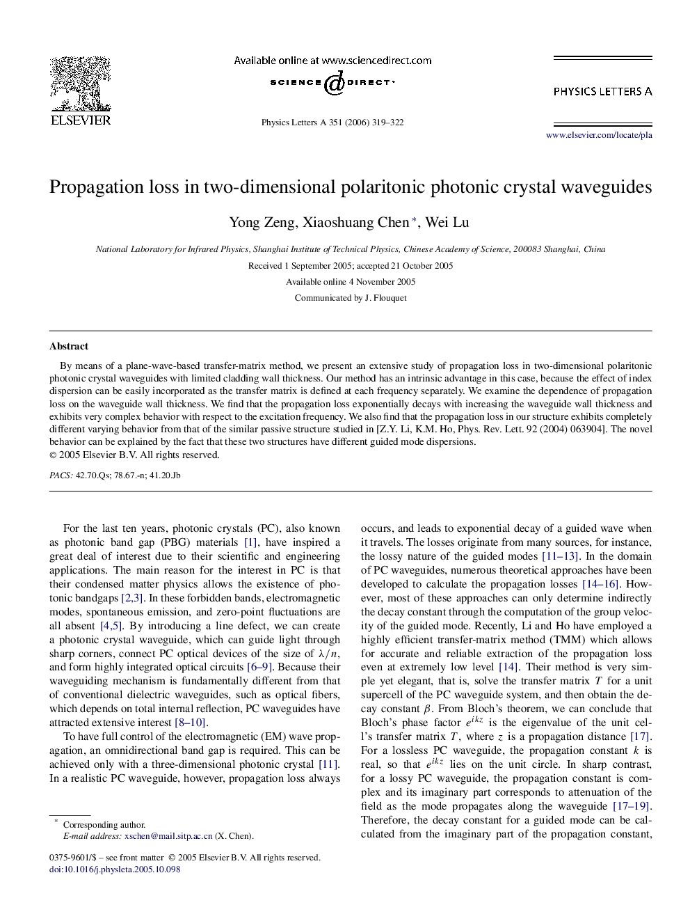 Propagation loss in two-dimensional polaritonic photonic crystal waveguides