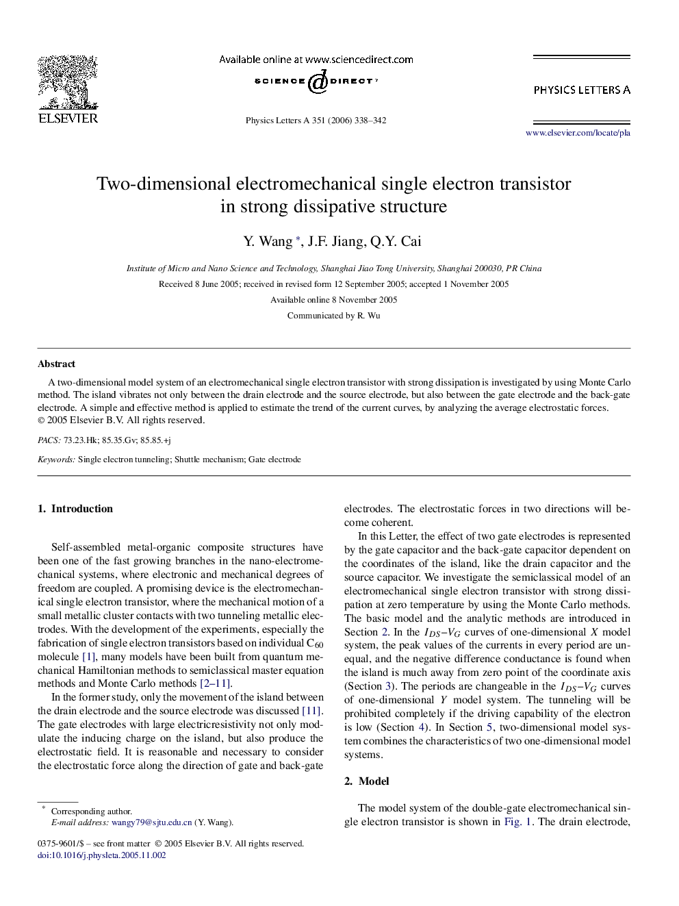 Two-dimensional electromechanical single electron transistor in strong dissipative structure