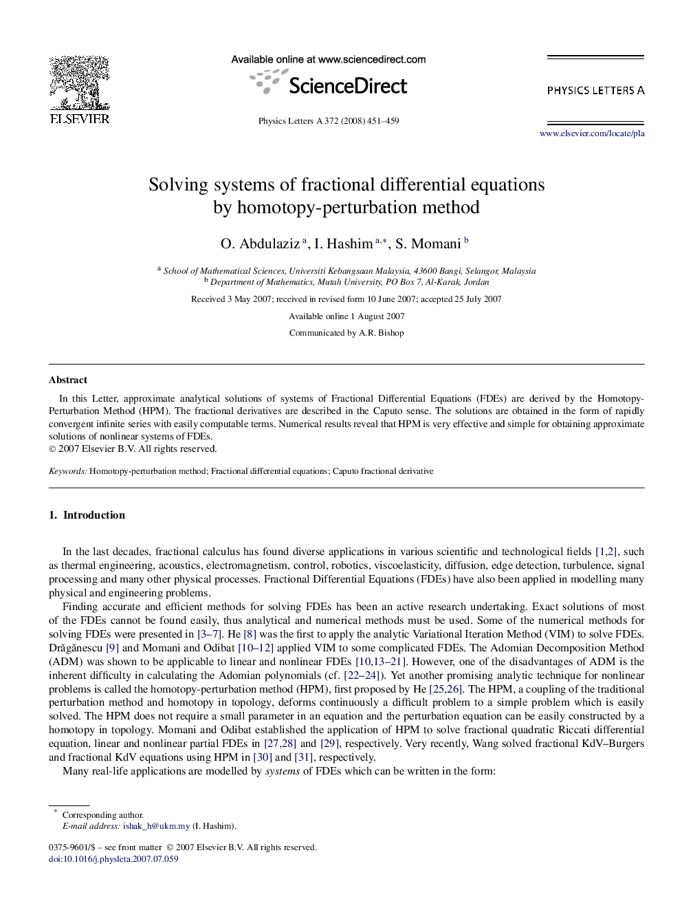 Solving systems of fractional differential equations by homotopy-perturbation method