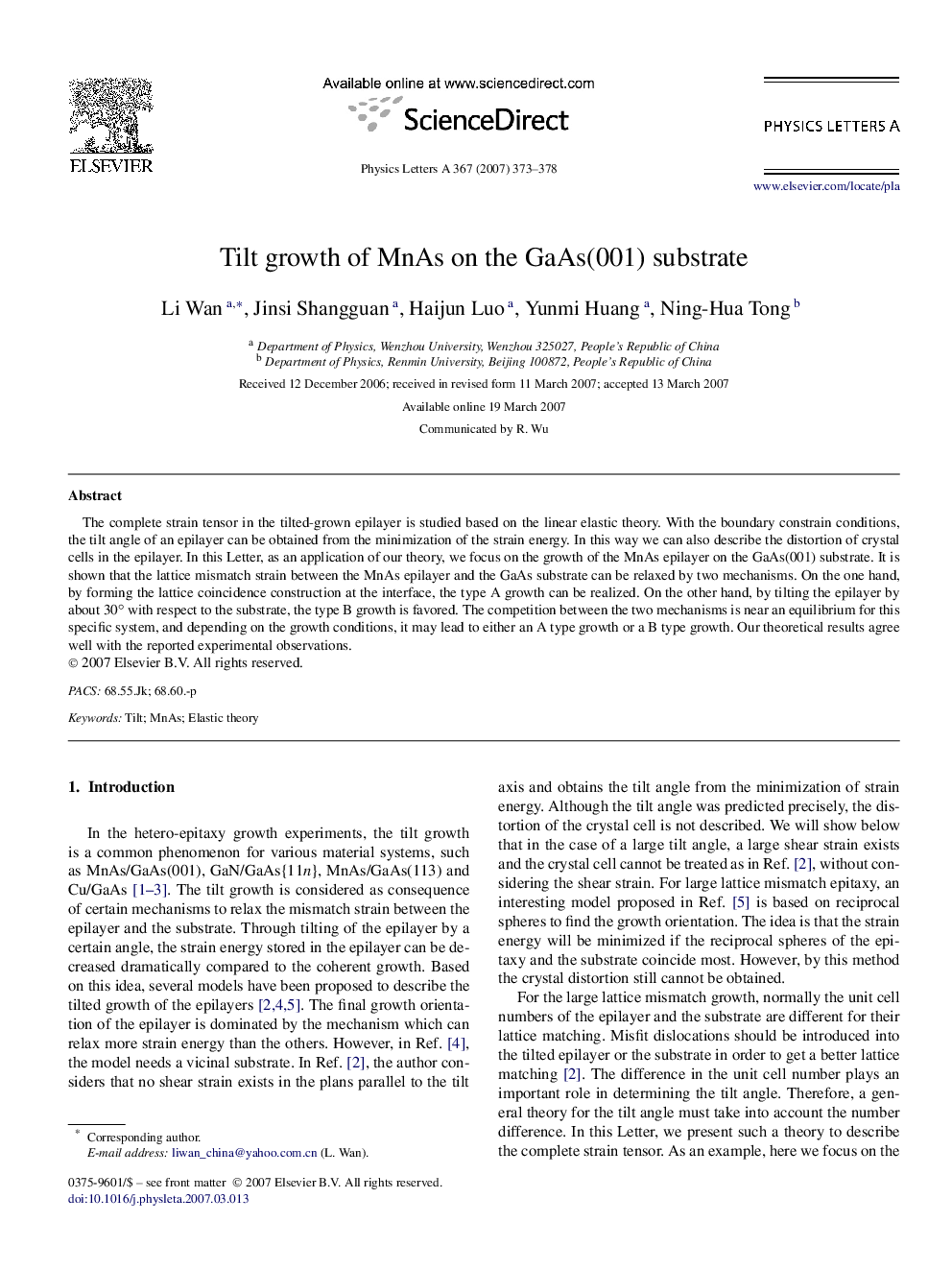 Tilt growth of MnAs on the GaAs(001) substrate