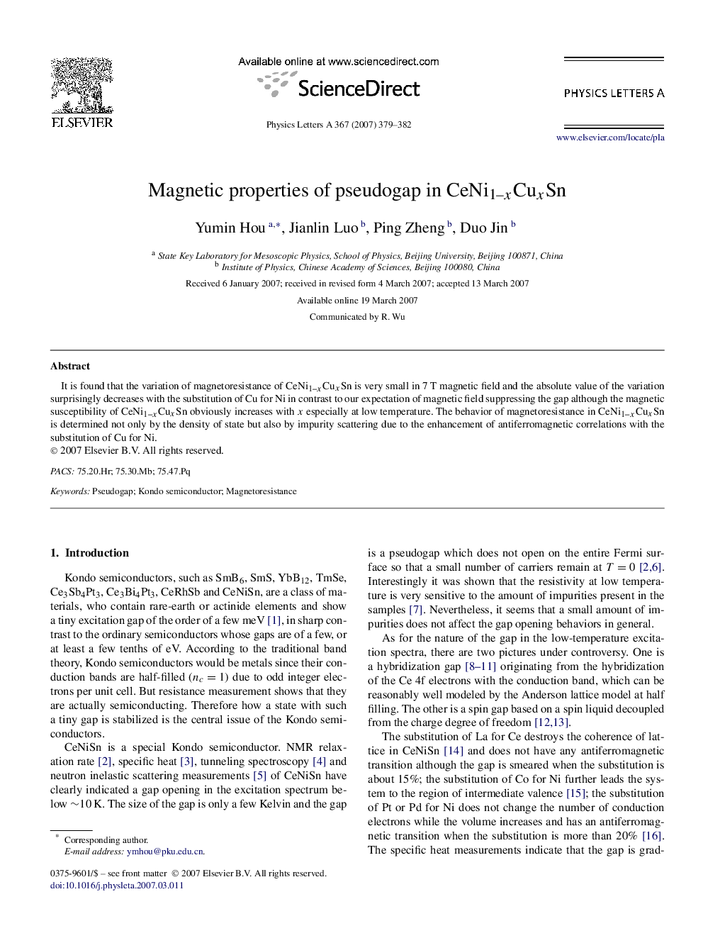 Magnetic properties of pseudogap in CeNi1-xCuxSn