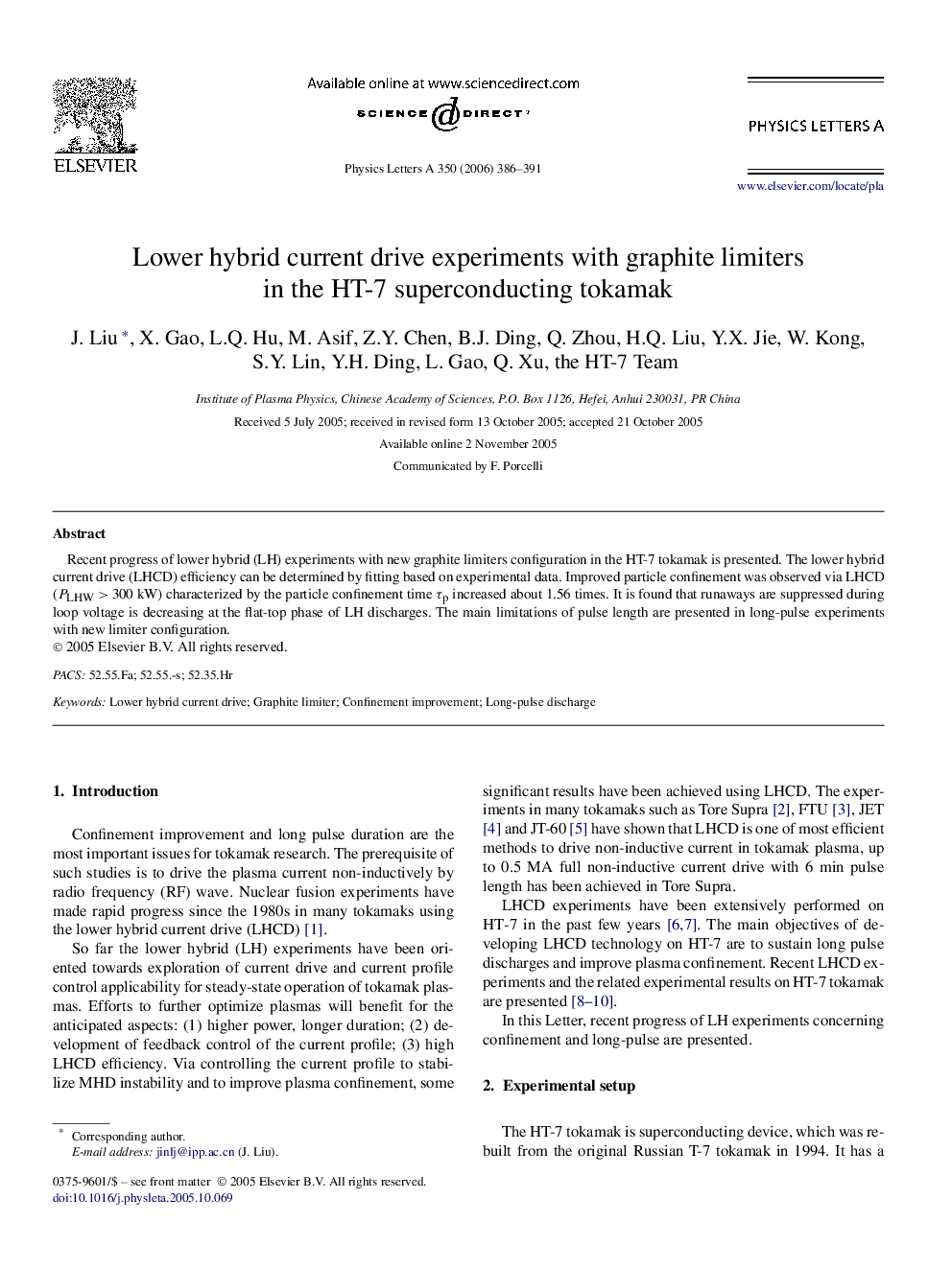 Lower hybrid current drive experiments with graphite limiters in the HT-7 superconducting tokamak