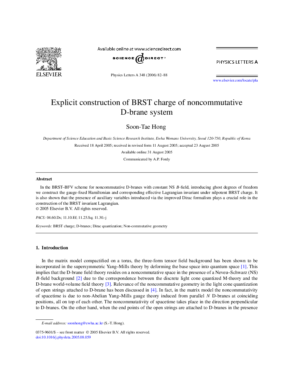 Explicit construction of BRST charge of noncommutative D-brane system