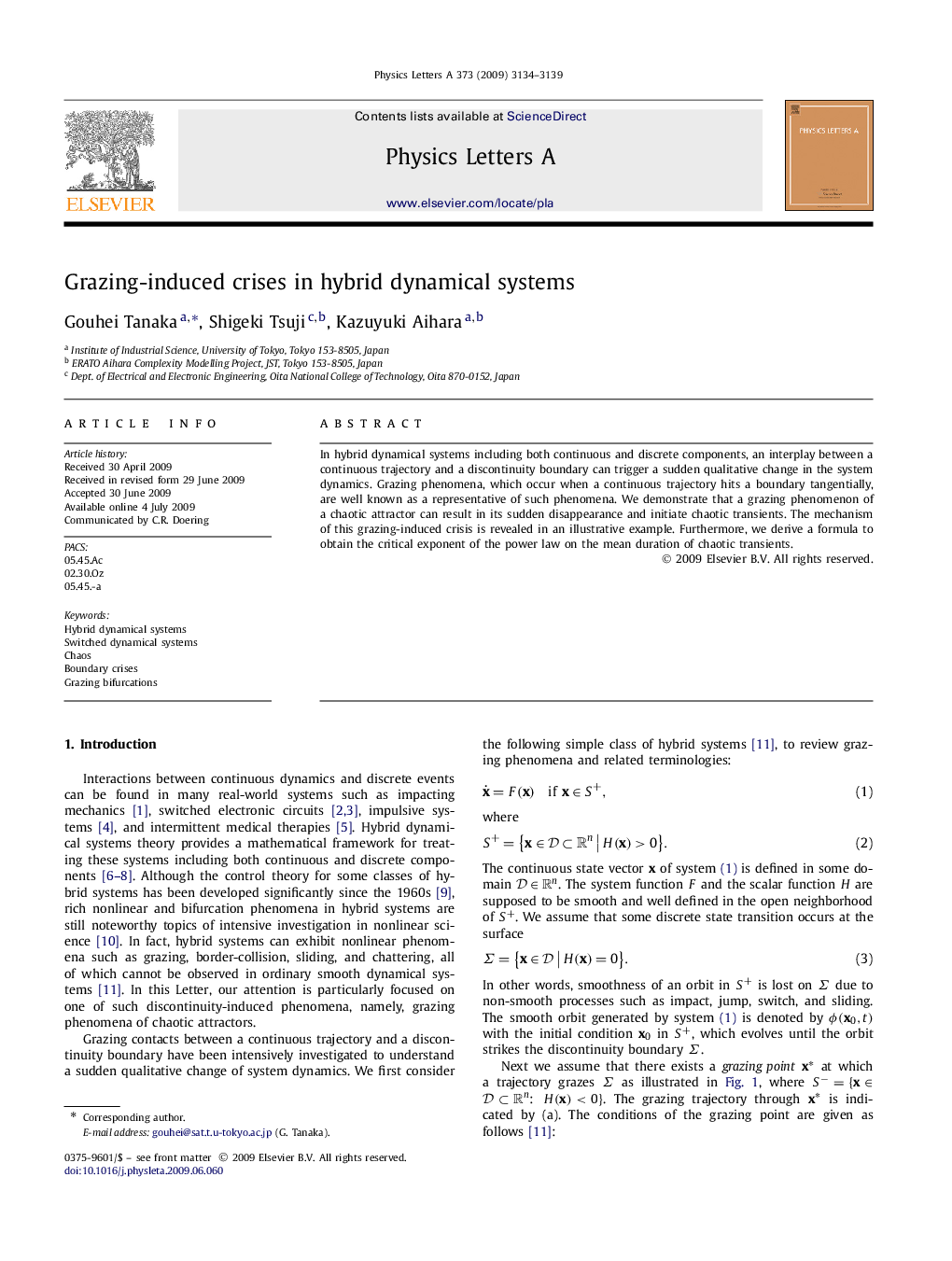 Grazing-induced crises in hybrid dynamical systems