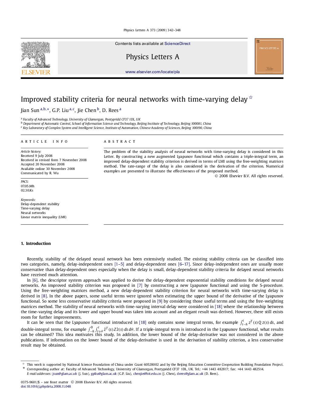 Improved stability criteria for neural networks with time-varying delay