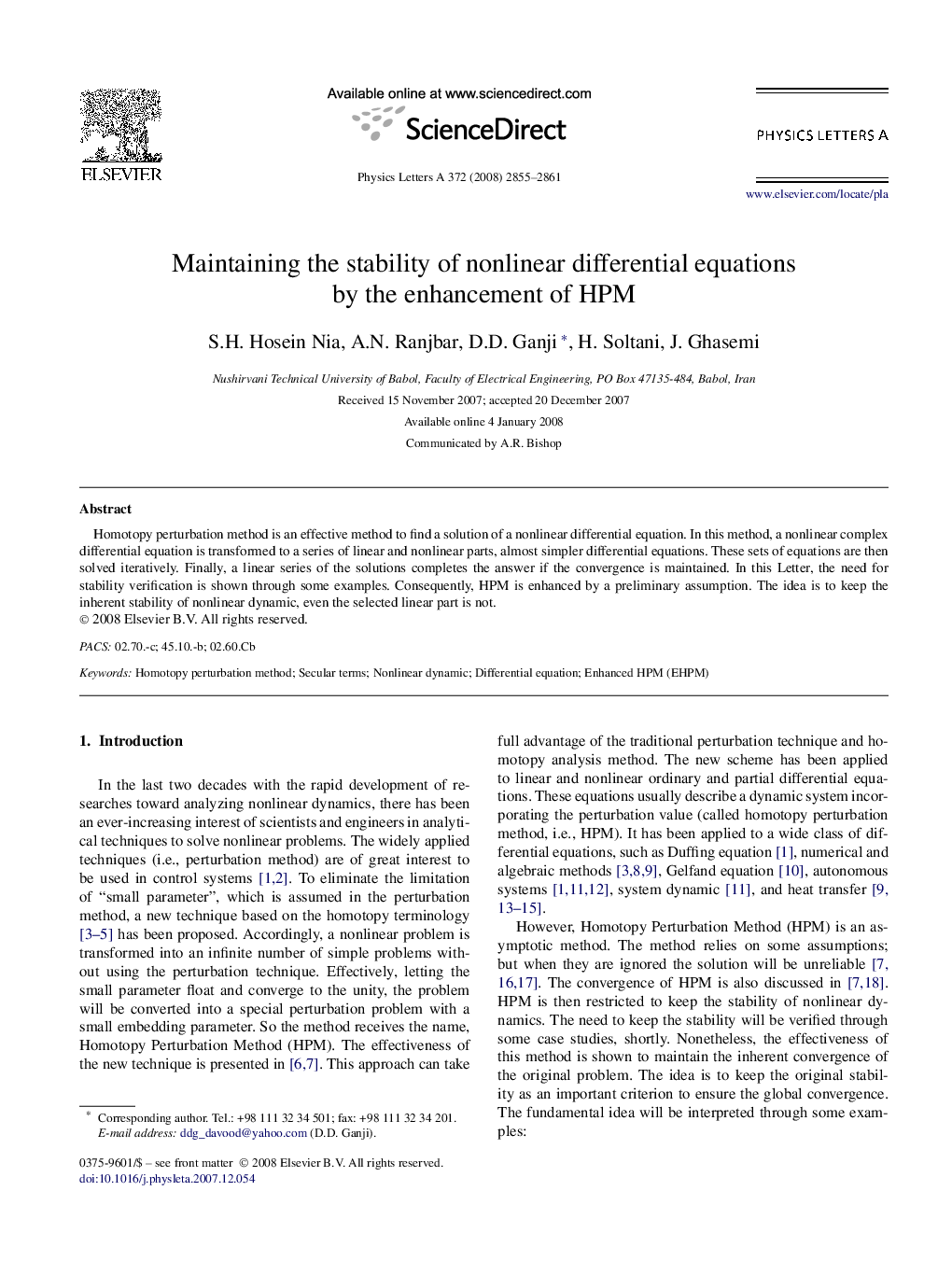 Maintaining the stability of nonlinear differential equations by the enhancement of HPM