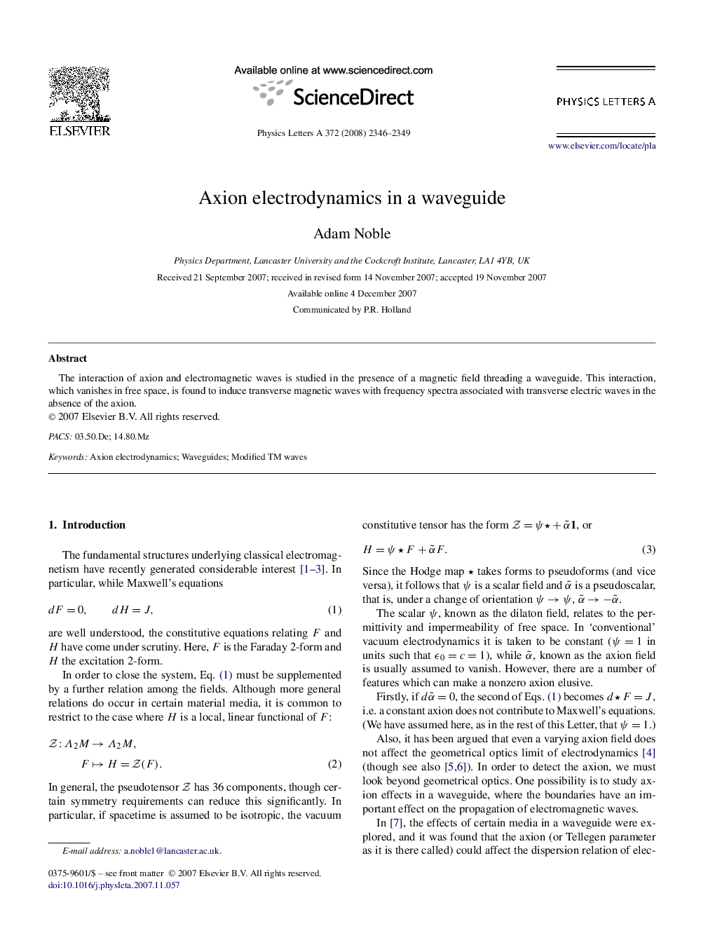 Axion electrodynamics in a waveguide