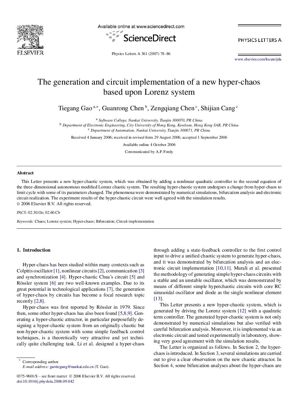 The generation and circuit implementation of a new hyper-chaos based upon Lorenz system